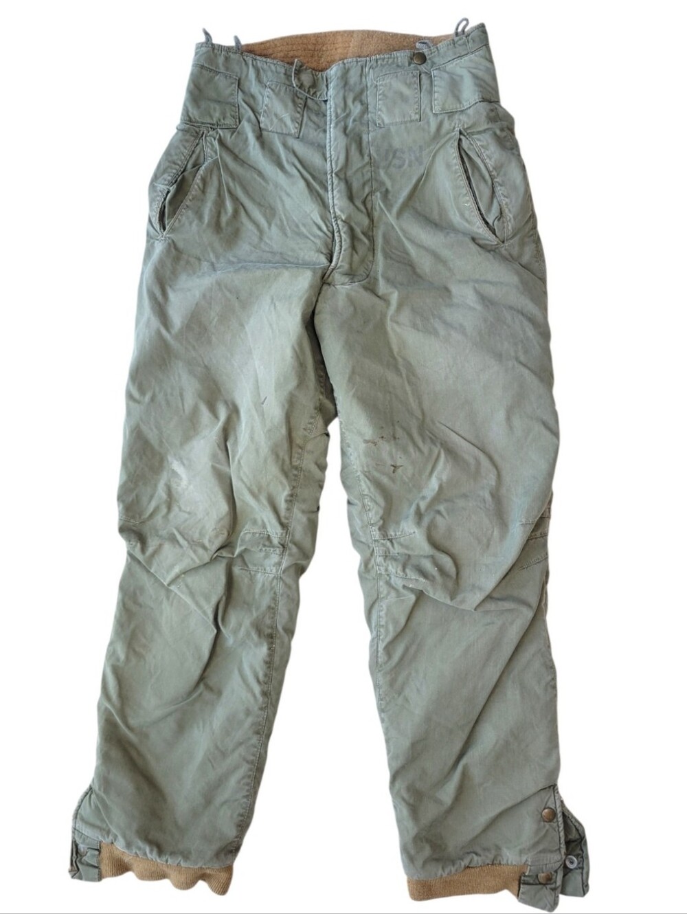 Vintage 1950s USN WL-1 Flight Military Trousers Alpaca Lined Pants 90s Grunge XS